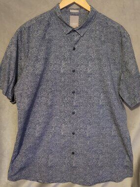 A-Frame Men's Stockholm Stretch Poplin Short Sleeve Button Up Shirt Size XL